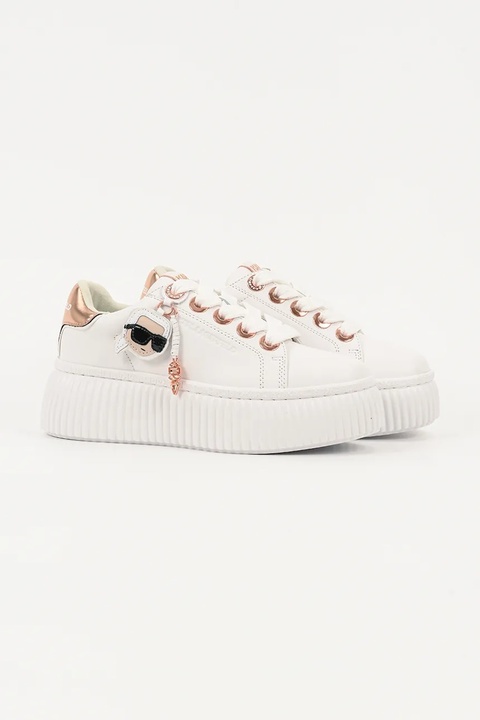 Karl Lagerfeld sneakersy skórzane KREEPER LO damskie kolor biały KL42376T - zdjęcie produktu nr 2