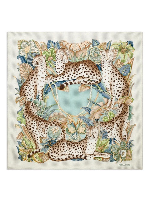 Ferragamo Cheetah-print silk scarf - Neutrals - zdjęcie produktu nr 1