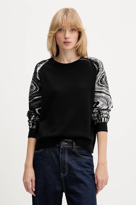 Desigual sweter KODIAK damski kolor czarny lekki 25WWJF28 - zdjęcie produktu nr 1
