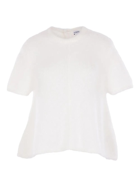 LOEWE embroidered short-sleeved sweater - White - zdjęcie produktu nr 1