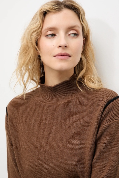 Answear.LAB sweter z kaszmirem damski kolor brązowy z półgolfem - zdjęcie produktu nr 1