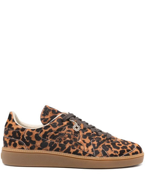 Maje leopard-print leather sneakers - Brown - zdjęcie produktu nr 1