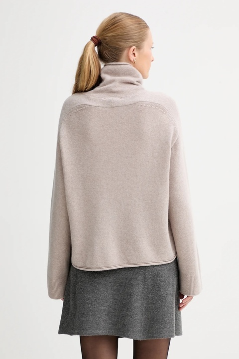 Marc O'Polo sweter z dodatkiem wełny kolor beżowy z golfem 510609060267 - zdjęcie produktu nr 1