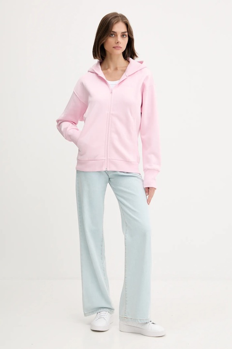 adidas bluza All SZN damska kolor różowy z kapturem z aplikacją JV7289 - zdjęcie produktu nr 2