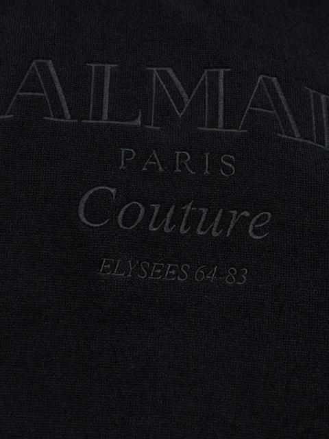 Balmain hooded cotton poncho - Black - zdjęcie produktu nr 1