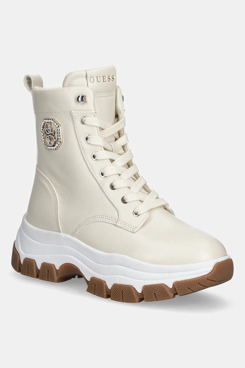 Guess botki BENZON kolor beżowy na platformie FLFBNZ ELE12 - zdjęcie produktu nr 1