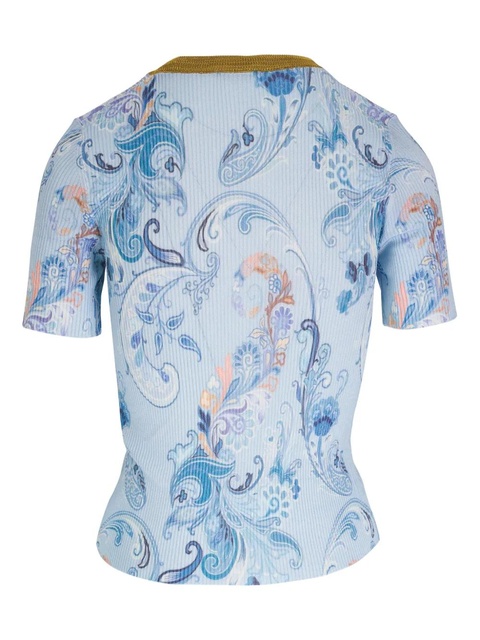 ETRO paisley-print knitted T-shirt - Blue - zdjęcie produktu nr 2