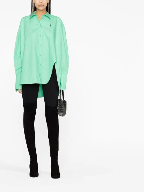 The Attico asymmetric cotton shirt - Green - zdjęcie produktu nr 2