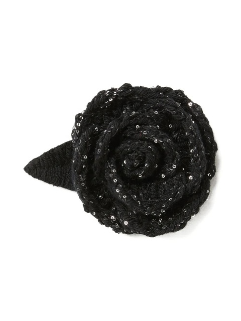 Alanui rose sequinned brooch - Black - zdjęcie produktu nr 1
