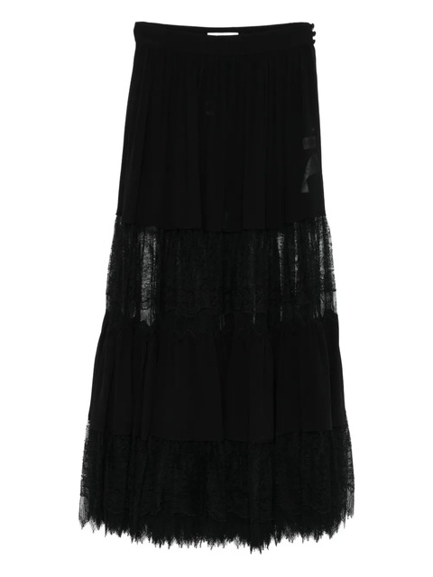 Chloé tiered lace-trimmed maxi skirt - Black - zdjęcie produktu nr 1