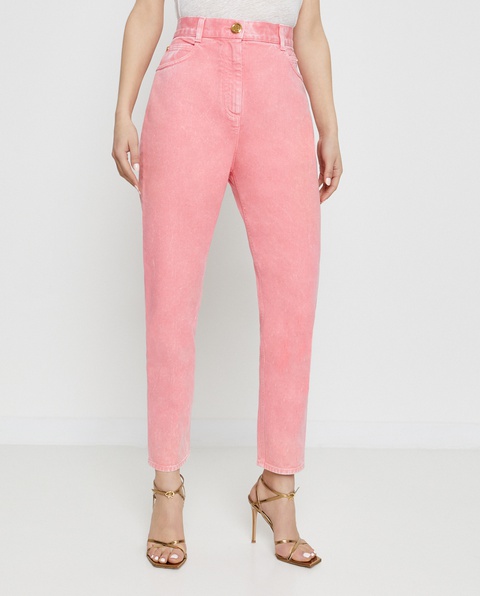 BALMAIN - Różowe jeansy typu boyfriend - zdjęcie produktu nr 1