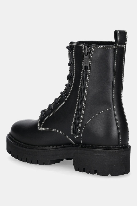 Tommy Jeans workery skórzane TJW URBAN LACE UP BOOT damskie kolor czarny na płaskim obcasie EN0EN02907 - zdjęcie produktu nr 2