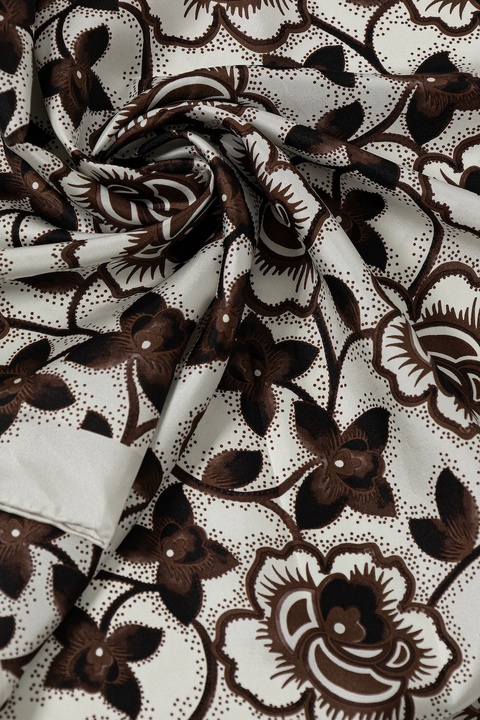 Weekend Max Mara apaszka jedwabna ONESTO damska kolor czarny wzorzysta 2525546094600 - zdjęcie produktu nr 1