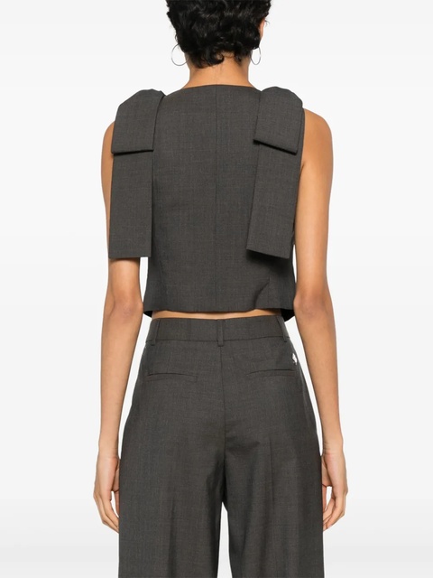 Blumarine bow-detail vest - Grey - zdjęcie produktu nr 2