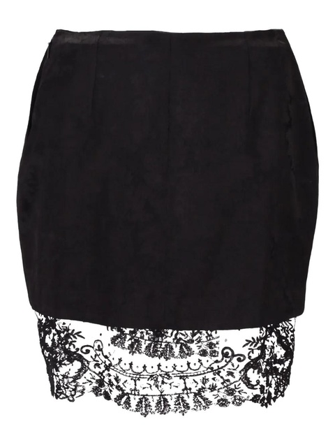 Saint Laurent lace-trim mini skirt - Black - zdjęcie produktu nr 1