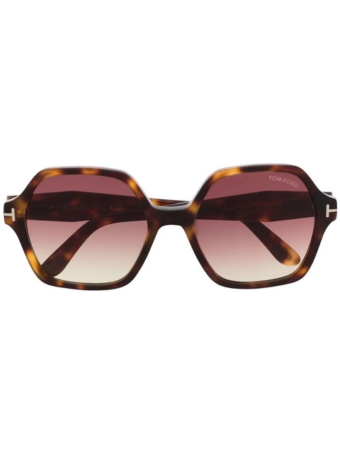 TOM FORD Eyewear oversize geometric-framed sunglasses - Brown - zdjęcie produktu nr 1