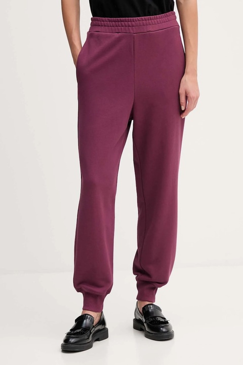 United Colors of Benetton spodnie dresowe bawełniane damskie kolor fioletowy gładkie 3UNIDF01A - zdjęcie produktu nr 2