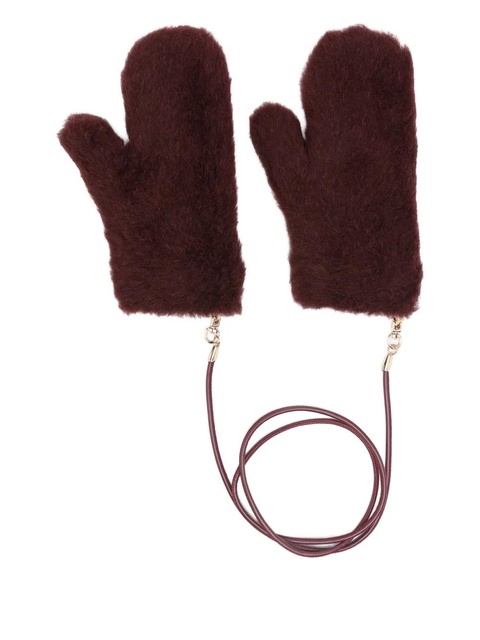 Max Mara detahable-tie mittens - Red - zdjęcie produktu nr 2