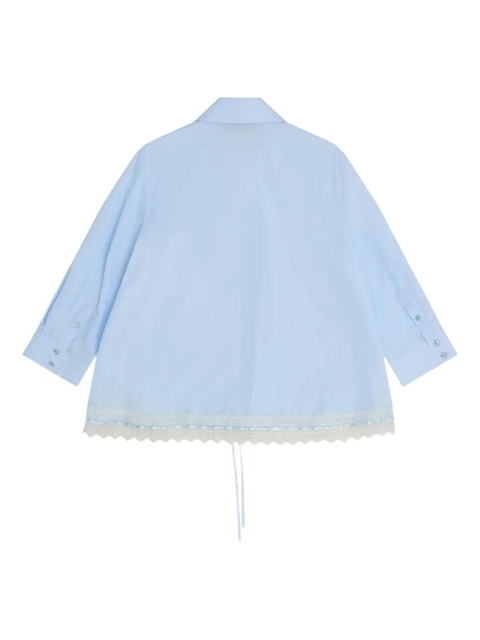 Simone Rocha lace-trim shirt - Blue - zdjęcie produktu nr 1