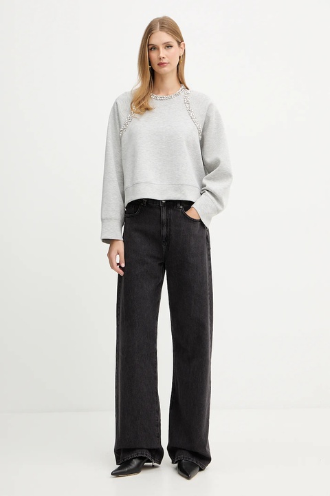 Pinko bluza damska kolor szary z aplikacją 105717 A2TL - zdjęcie produktu nr 2