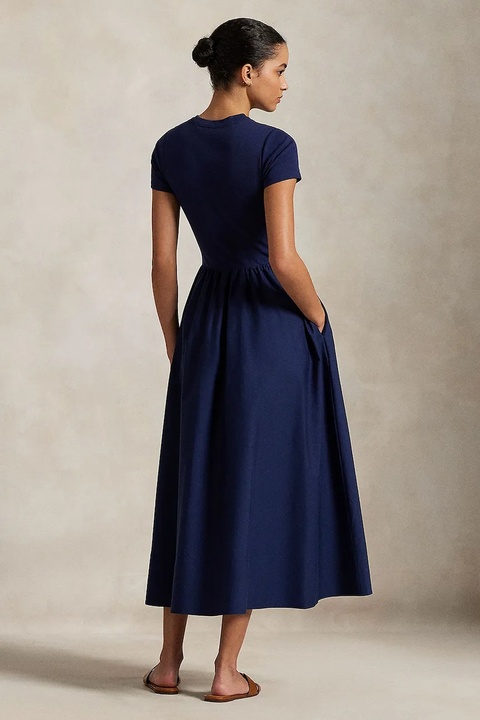 Polo Ralph Lauren sukienka bawełniana kolor granatowy maxi rozkloszowana 211966311 - zdjęcie produktu nr 1