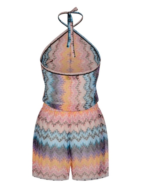 Missoni halterneck zigzag-pattern jumpsuit - Blue - zdjęcie produktu nr 2