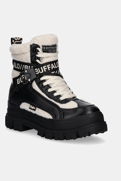 Buffalo botki Aspha Com1 Warm damskie kolor czarny na platformie lekko ocieplone 1622562-BLB - zdjęcie produktu nr 1