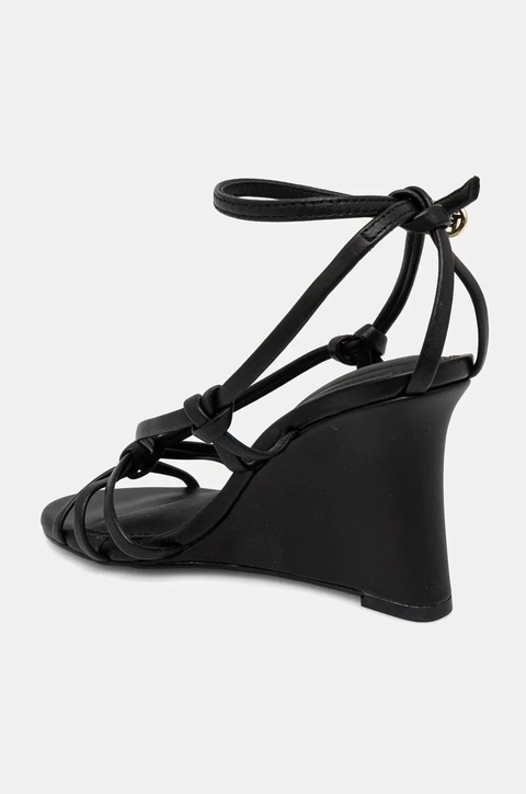 Tommy Hilfiger sandały skórzane LEATHER KNOTS WEDGE SANDAL kolor czarny FW0FW08417 - zdjęcie produktu nr 2