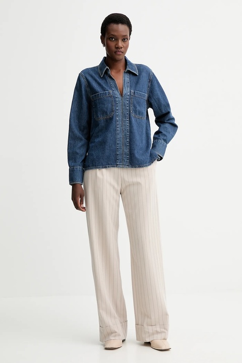 Rag & Bone bluzka jeansowa damska kolor niebieski gładka RJ0525FSUKE - zdjęcie produktu nr 2