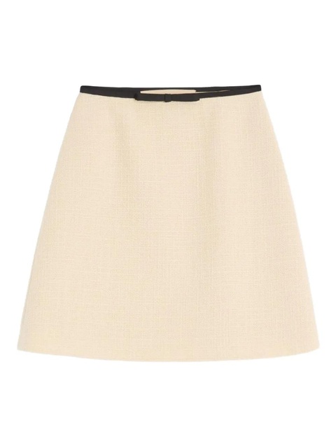 Valentino Garavani bow-detail tweed skirt - Neutrals - zdjęcie produktu nr 1