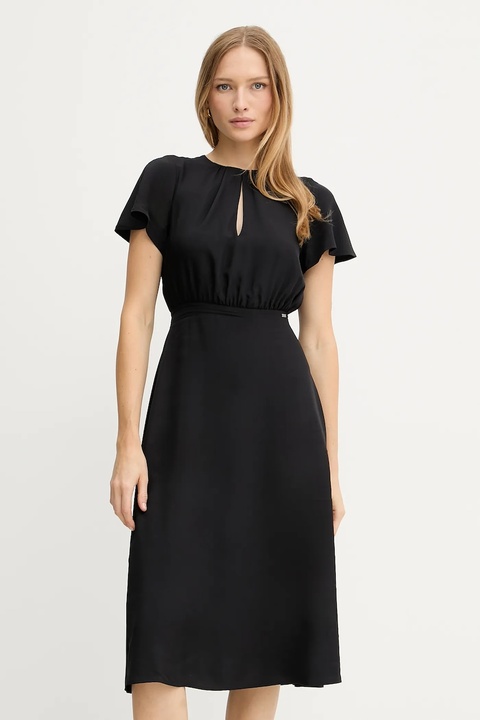 Armani Exchange sukienka kolor czarny midi rozkloszowana XW001025 AF16122 - zdjęcie produktu nr 1