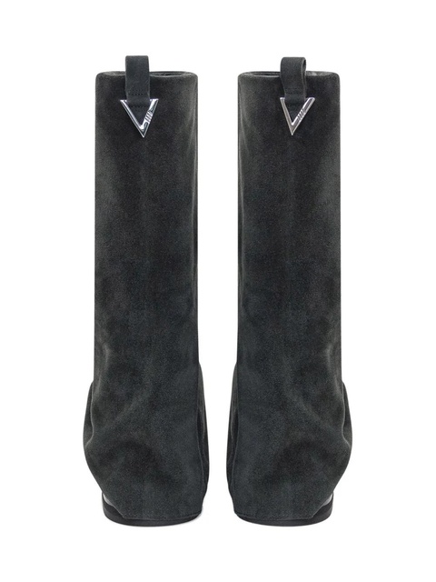 The Attico slouch suede knee-high boots - Grey - zdjęcie produktu nr 2
