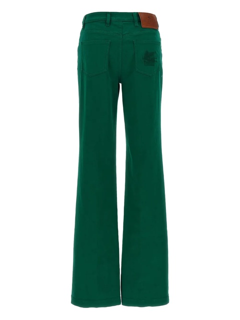 ETRO embroidered-logo back-patch trousers - Green - zdjęcie produktu nr 1