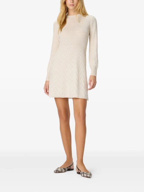 Missoni zigzag-pattern long-sleeve mini dress - Neutrals - zdjęcie produktu nr 1