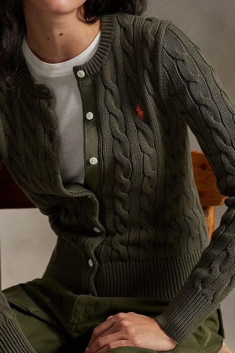 Polo Ralph Lauren kardigan bawełniany damski kolor zielony 211971868 - zdjęcie produktu nr 2