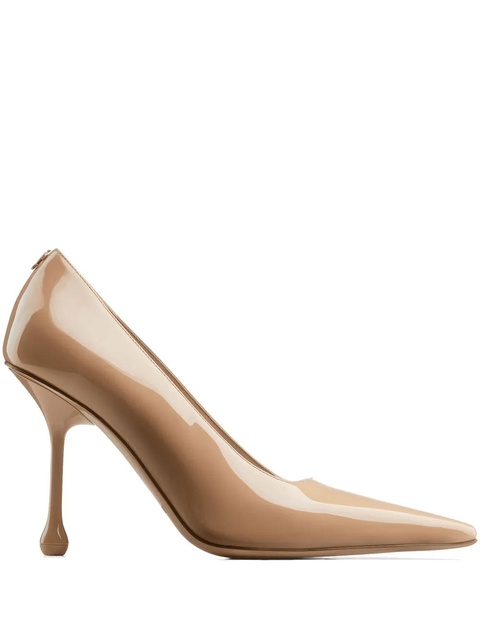 Jimmy Choo Ixia 95mm patent leather pumps - Neutrals - zdjęcie produktu nr 1