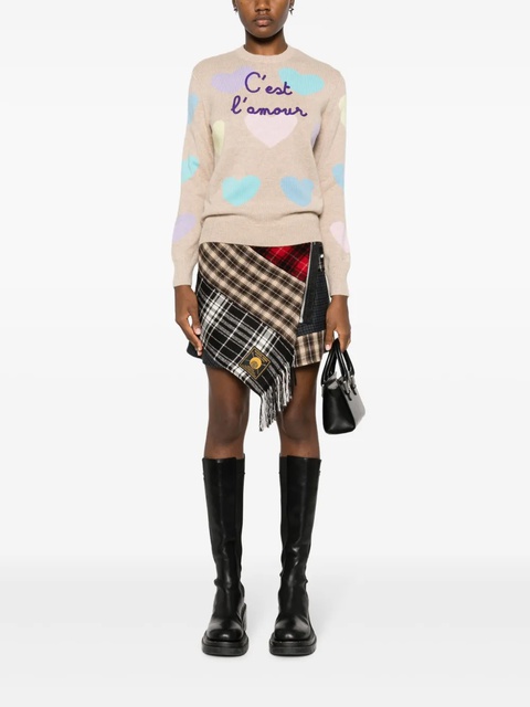 MC2 Saint Barth slogan-embroidered crew-neck jumper - Neutrals - zdjęcie produktu nr 1