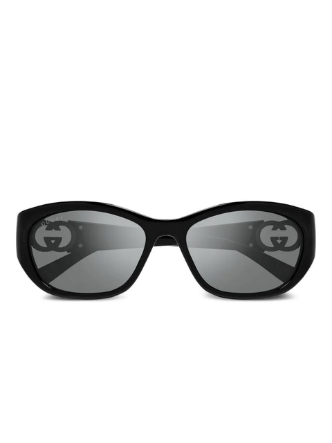 Gucci Eyewear GG-logo oval-frame sunglasses - Black - zdjęcie produktu nr 1