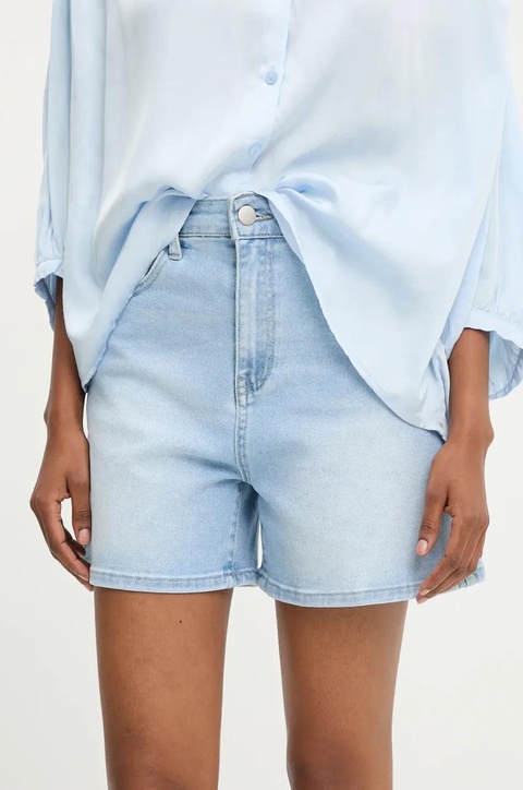 Answear.LAB szorty jeansowe damskie kolor niebieski gładkie high waist - zdjęcie produktu nr 1