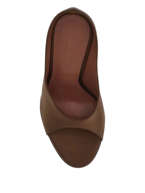 Amina Muaddi 105mm Anok satin peep-toe sandals - Brown - zdjęcie produktu nr 2