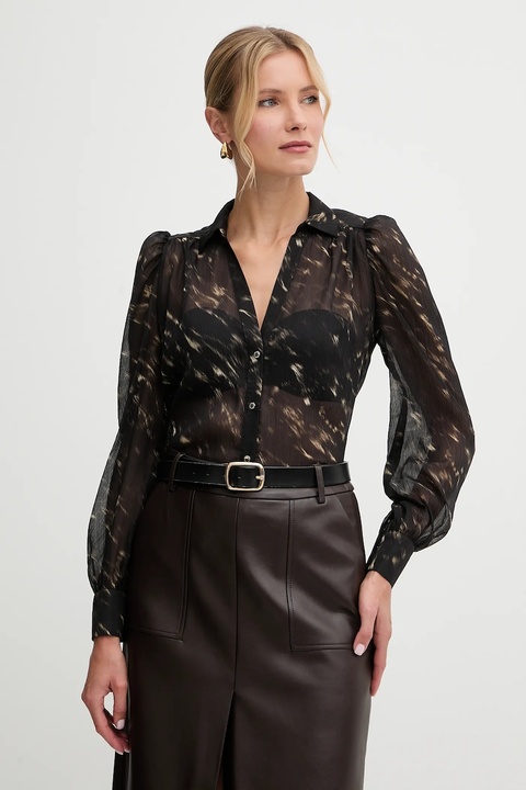 Morgan koszula damska kolor czarny slim z kołnierzykiem klasycznym COOD.F - zdjęcie produktu nr 1