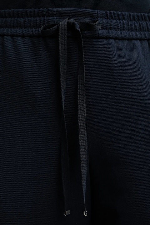 BOSS spodnie bawełniane damskie kolor granatowy proste high waist 50543268 - zdjęcie produktu nr 2