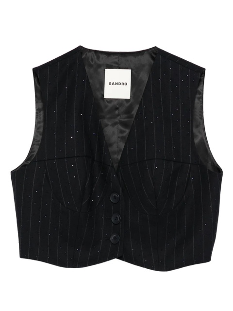 SANDRO pinstriped vest - Blue - zdjęcie produktu nr 1