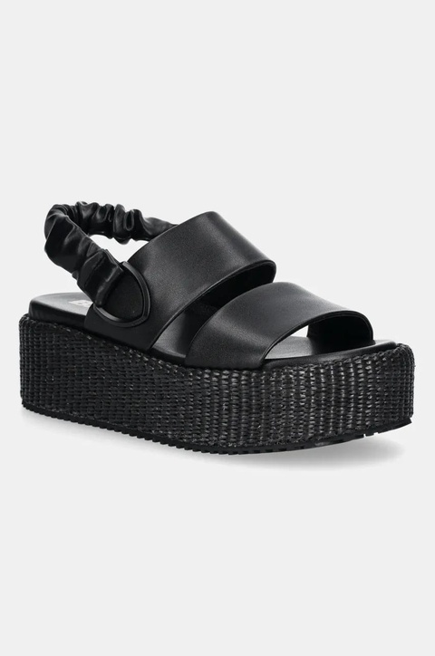 Blauer sandały OPAL damskie kolor czarny na platformie S5OPAL04 - zdjęcie produktu nr 1