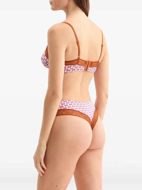 ERES geometric-print lace tanga - Purple - zdjęcie produktu nr 2