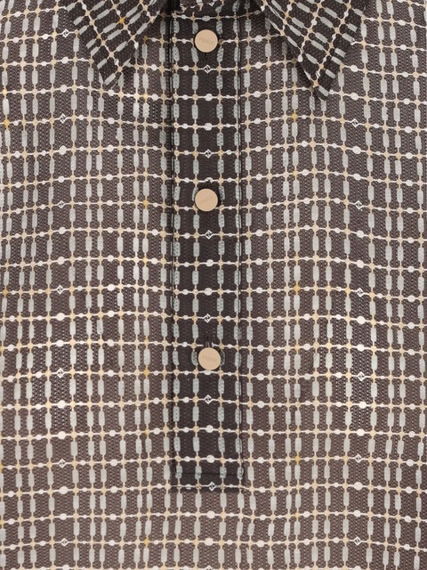 FENDI grid-pattern polo top - Brown - zdjęcie produktu nr 2