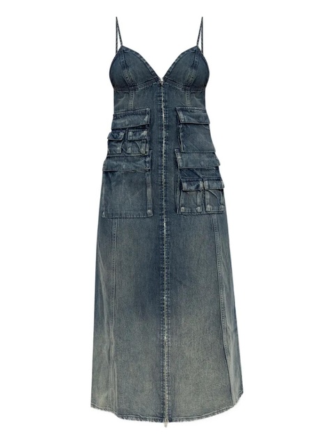 Diesel zip-up denim midi dress - Blue - zdjęcie produktu nr 1