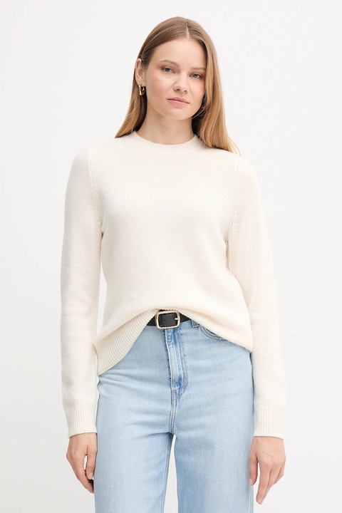 Barbour sweter wełniany damski kolor beżowy LKN1666 - zdjęcie produktu nr 2