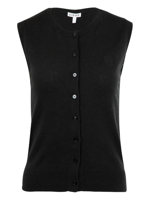LOEWE buttonned sleeveless vest - Black - zdjęcie produktu nr 2