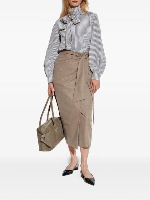 Max Mara Bingo wrap-tie midi skirt - Neutrals - zdjęcie produktu nr 1